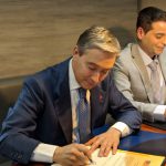 The Honourable François-Philippe Champagne, Minister of International Trade, signing the CPTPP on March 8, 2018