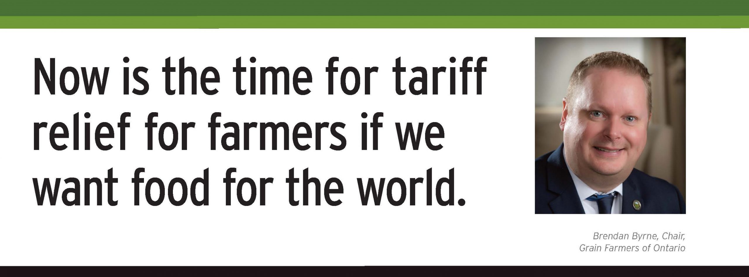 Now is the time for tariff relief for farmers if we want food for the world