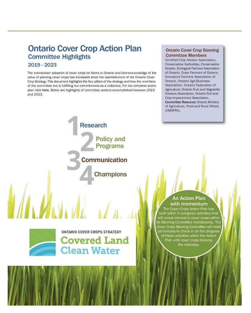 Ontario Cover Crop Action Plan Committee Highlights 2019-2023